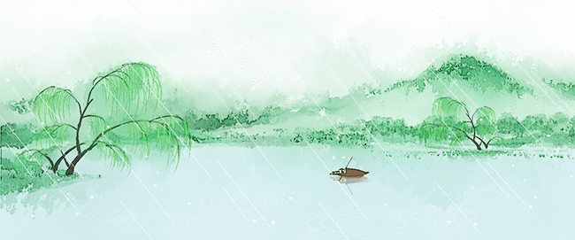 千庫網(wǎng)_水墨山水畫清明時雨中國風PNG素材_元素編號11971351